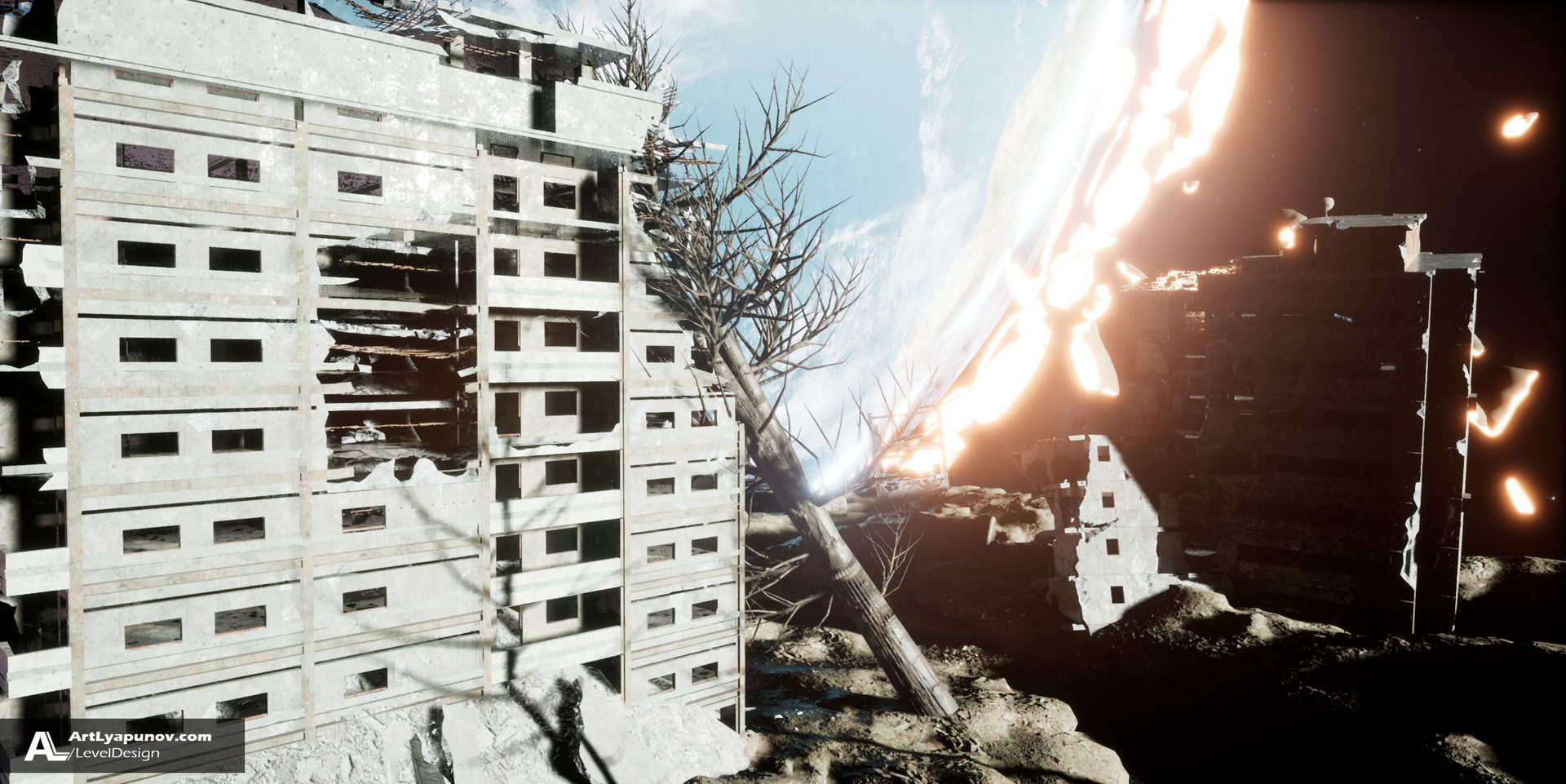 Unreal Engine 4 Level Design Asteroid | Quixel Megascans & Blender