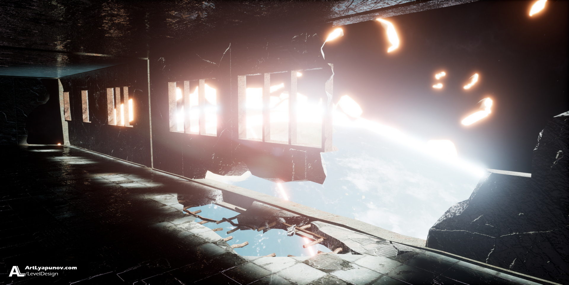 Unreal Engine 4 Level Design Asteroid | Quixel Megascans & Blender