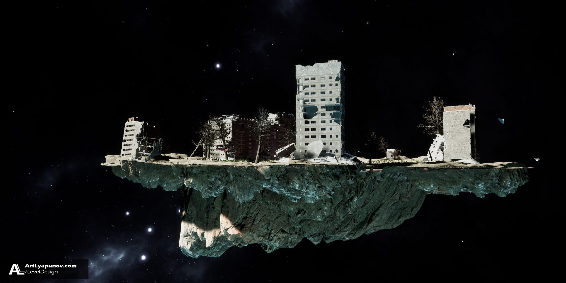 Unreal Engine 4 Level Design Asteroid | Quixel Megascans & Blender