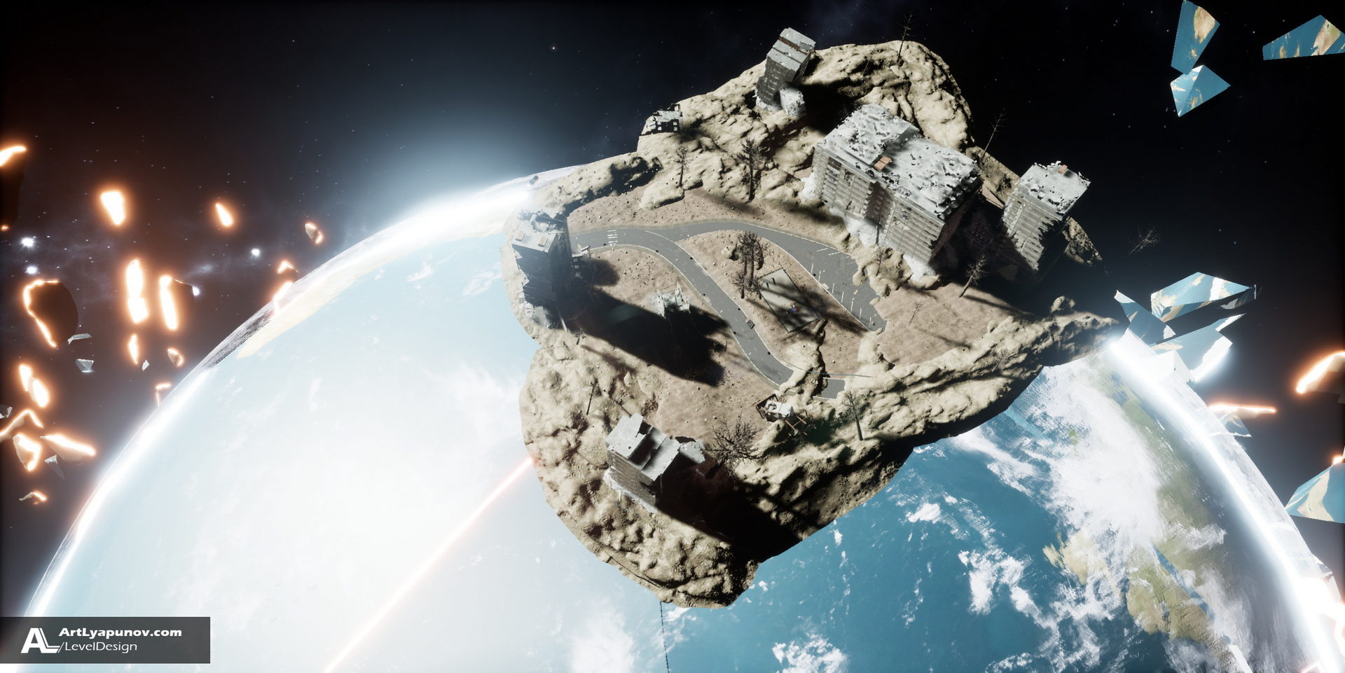 Unreal Engine 4 Level Design Asteroid | Quixel Megascans & Blender