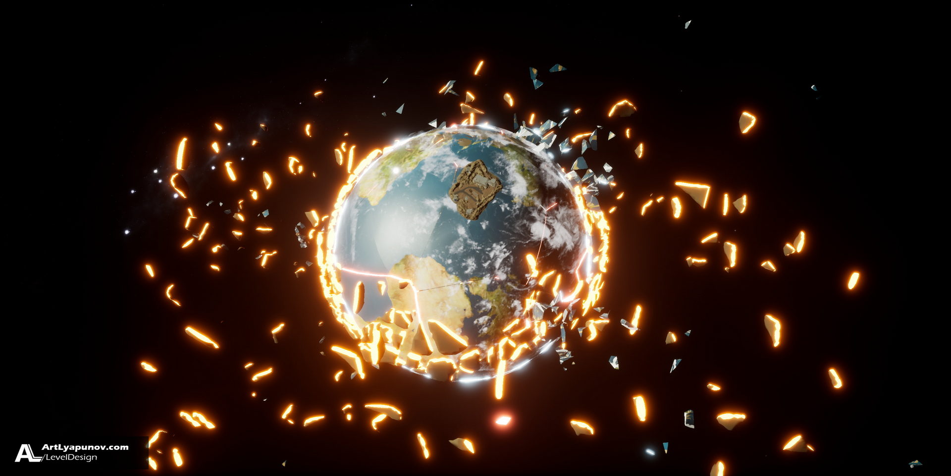 Unreal Engine 4 Level Design Asteroid | Quixel Megascans & Blender