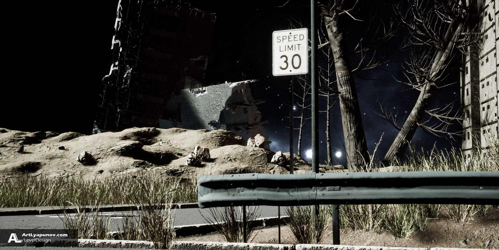 Unreal Engine 4 Level Design Asteroid | Quixel Megascans & Blender