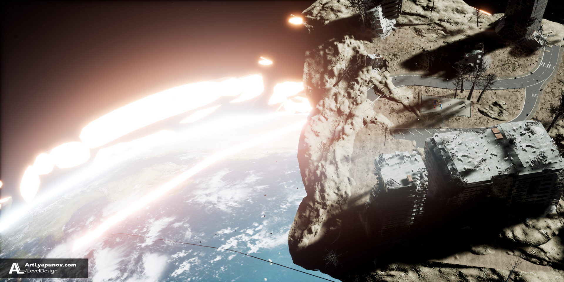 Unreal Engine 4 Level Design Asteroid | Quixel Megascans & Blender